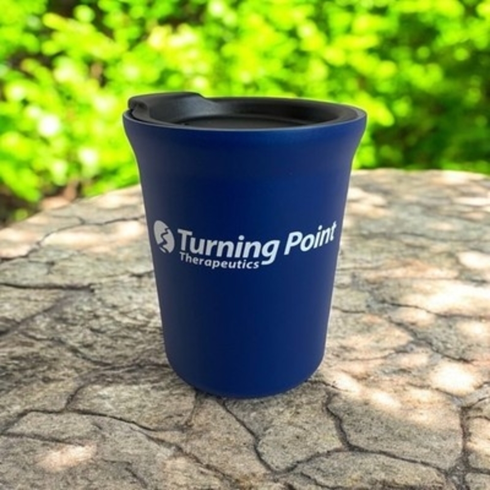 Turning Point Blue Stainless Steel Tumbler 8oz Insulated Travel Mug Push Lid NIB